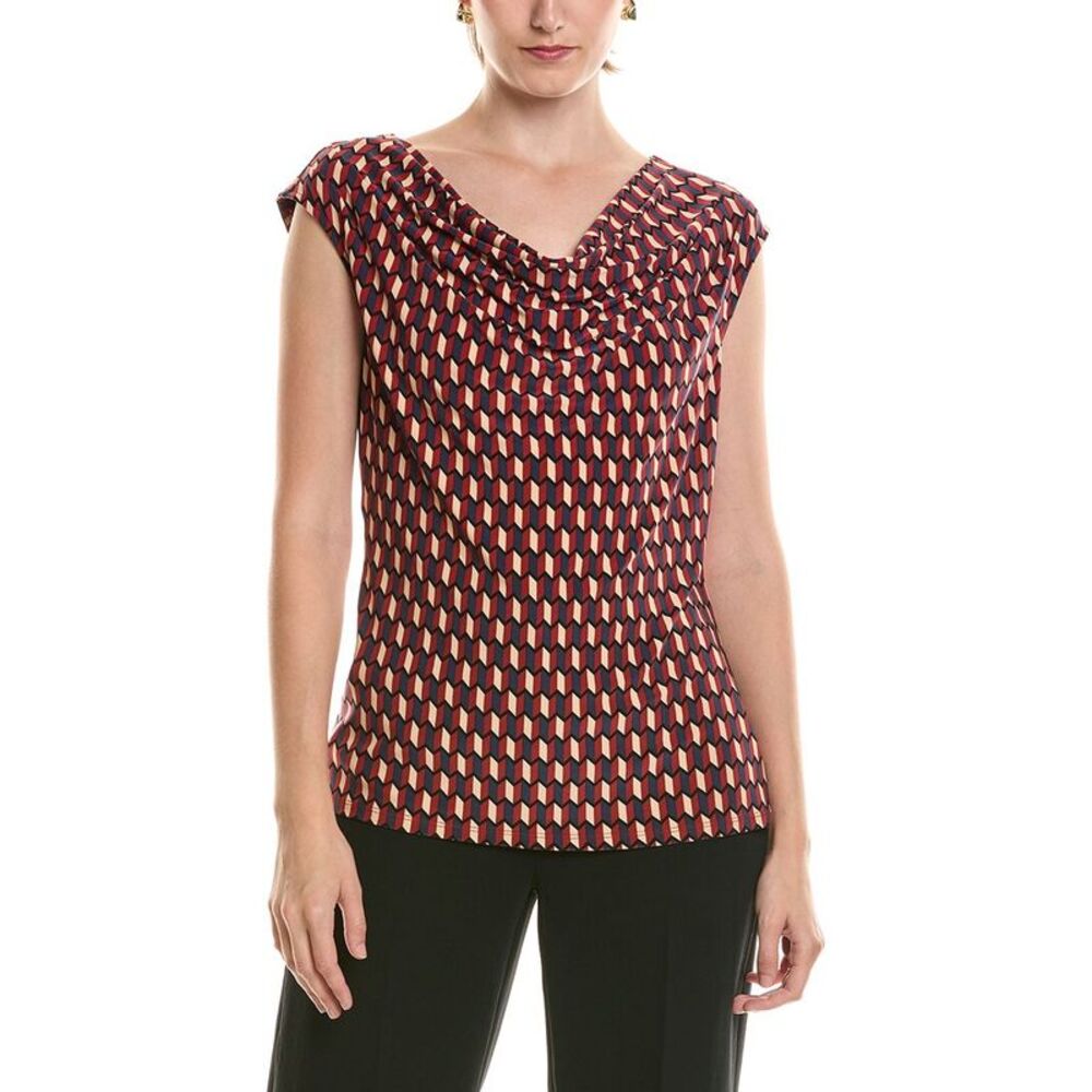 Anne Klein Womens  Printed Top, Brown